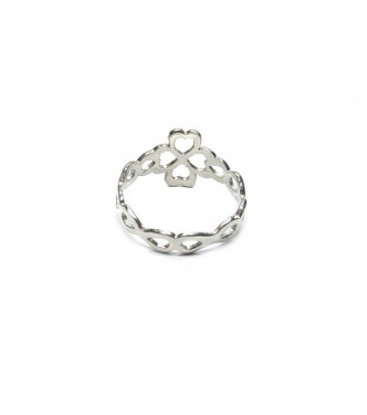R002449 Genuine Sterling Silver Ring Clover Solid Hallmarked 925 Handmade